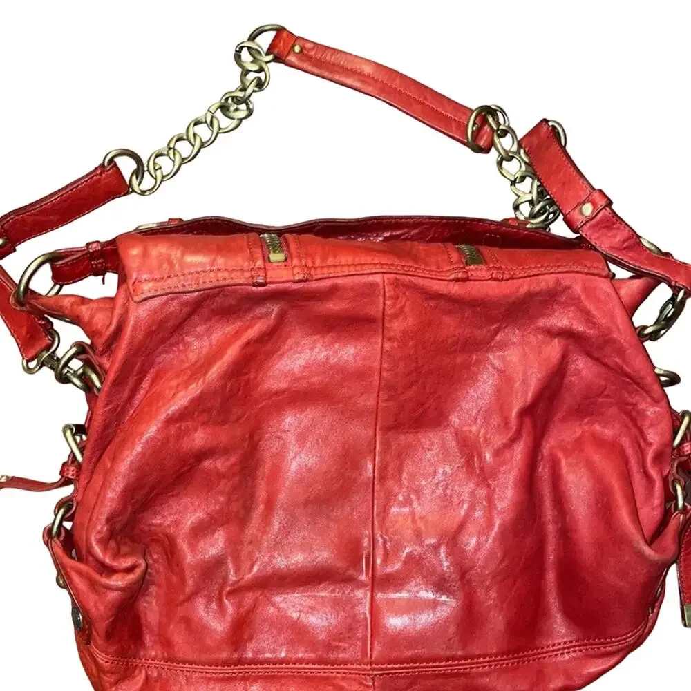 Cynthia Rowley red vintage hobo satchel crossbody bag purse
